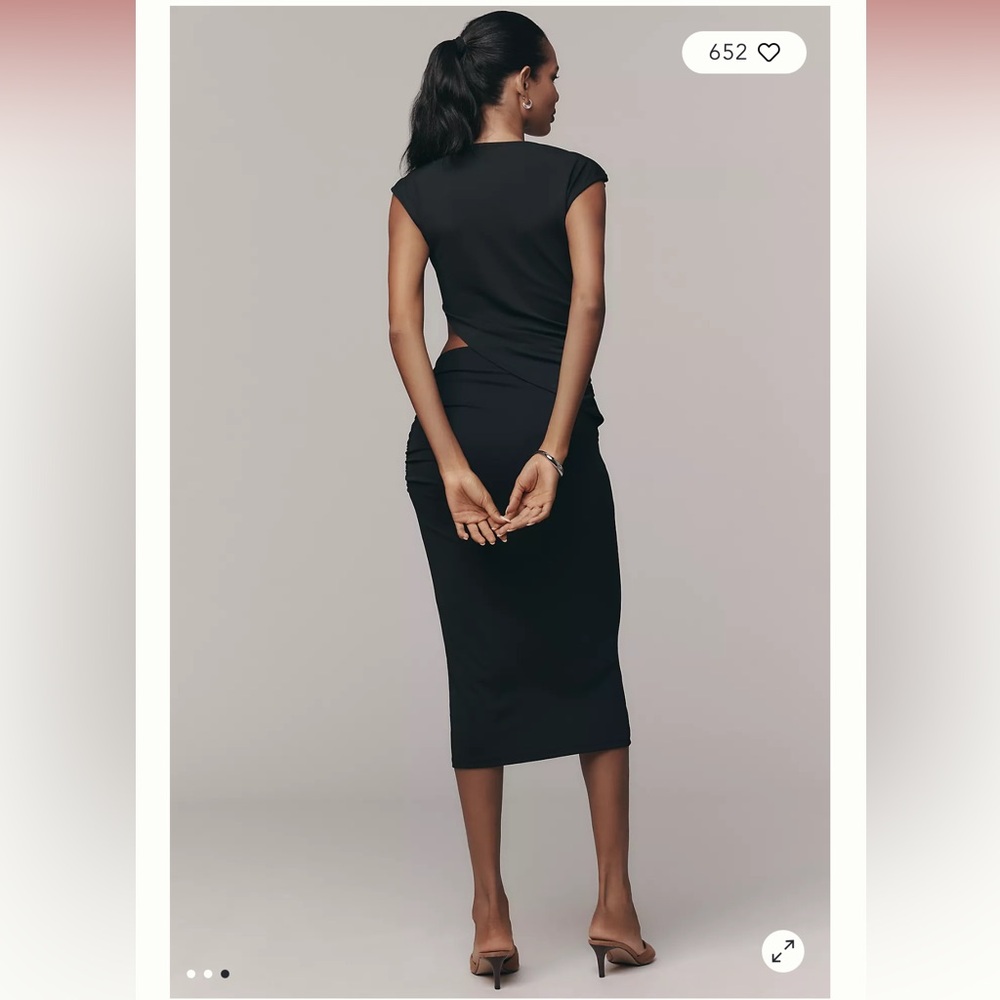 By Anthropologie Sleeveless Cutout Knit Midi Dress